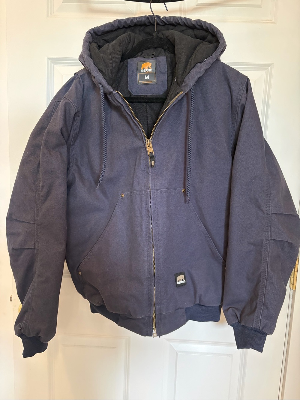 Berne Men’s M Navy Hooded Winter Work Jacket
